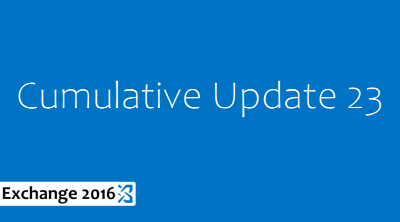 Microsoft Exchange Server 2016 Cumulative Update 23